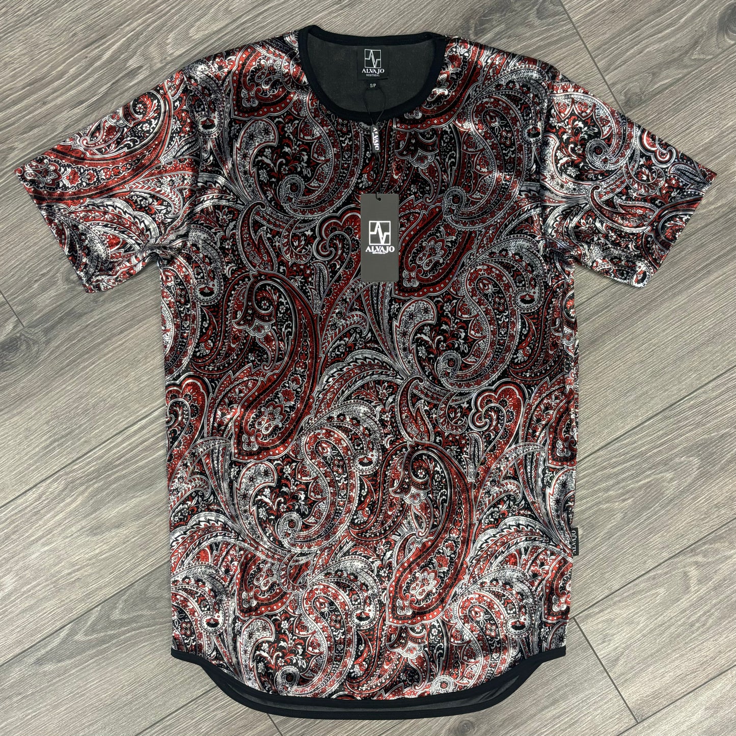 Velvet Red Paisley Tee