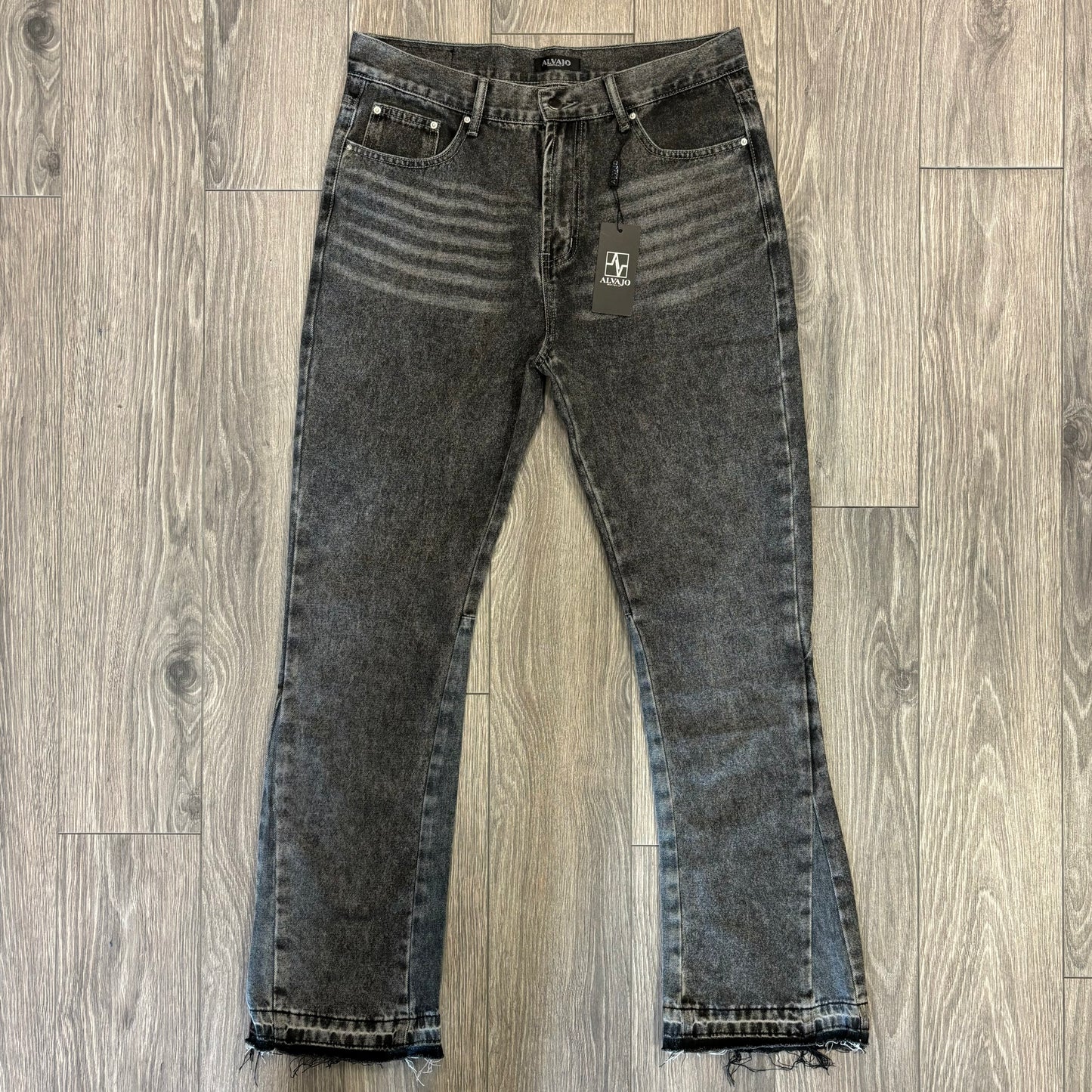 Grey Wash Flare Denim