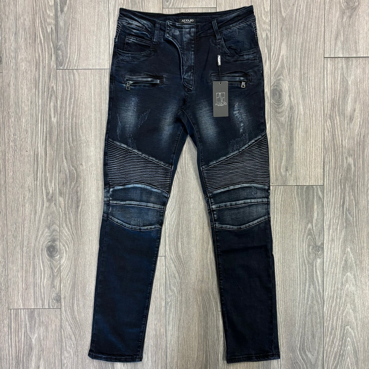 Dark Blue Biker Denim