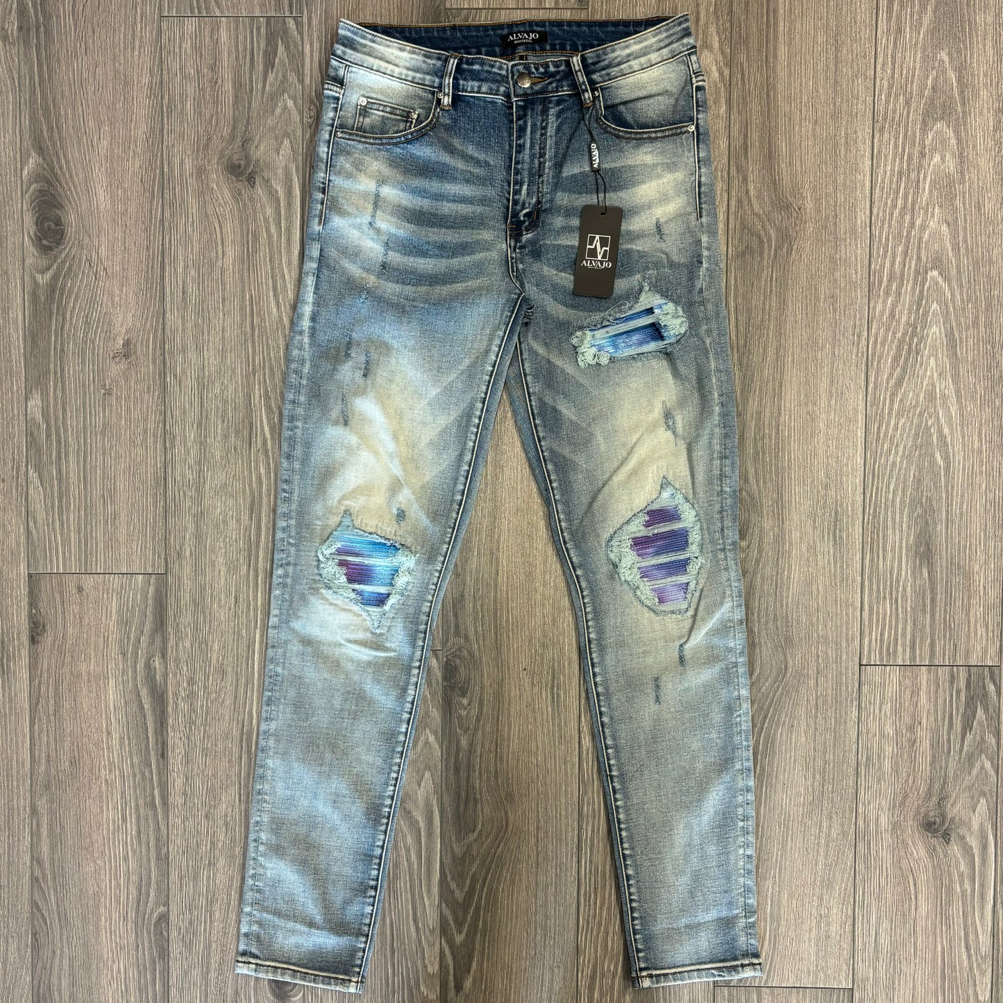 Distressed Violet Denim