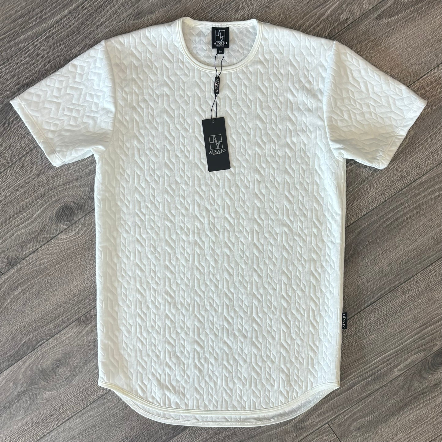 Geometric Ivory Quilt Tee