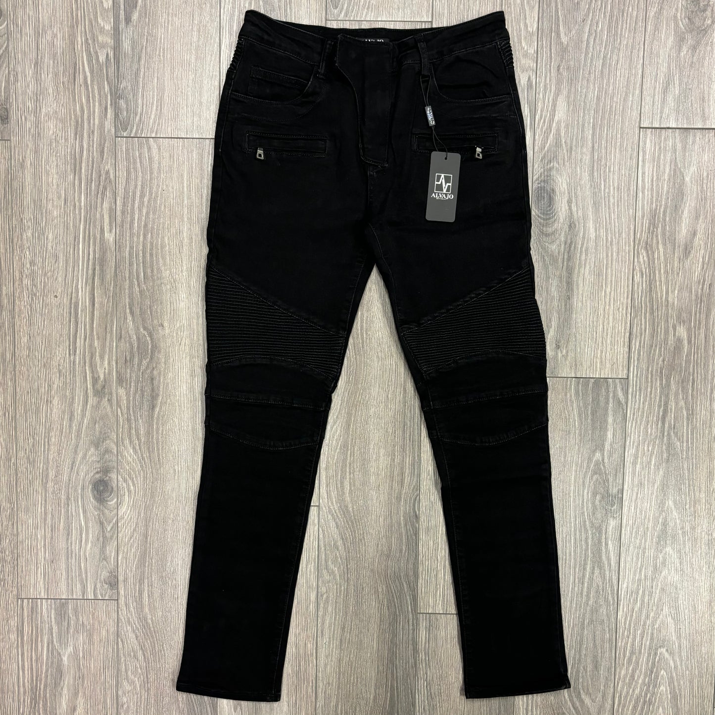 Jet Black Biker Denim