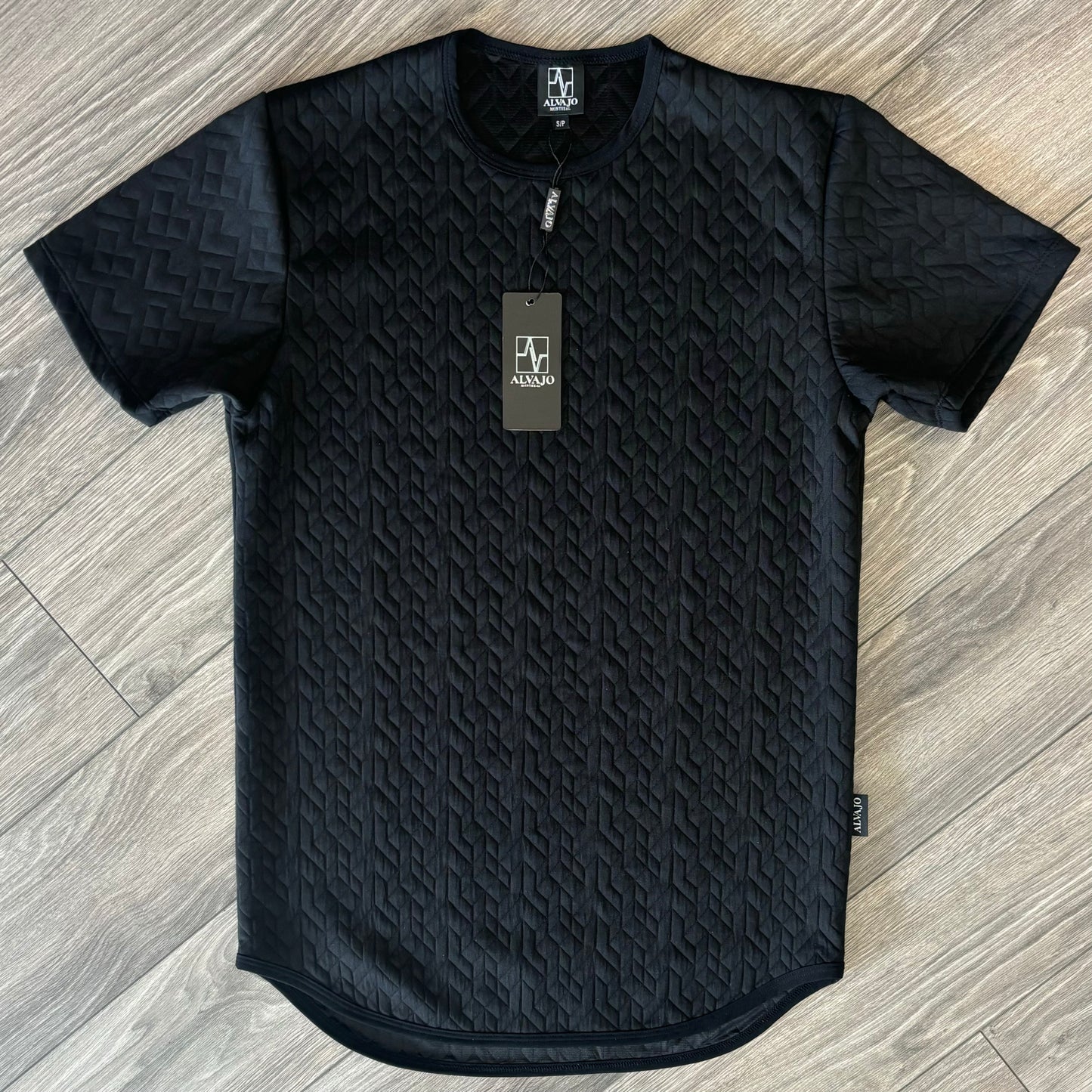 Geometric Black Quilt Tee