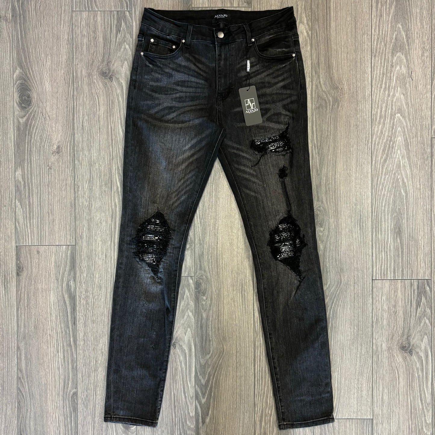 Distressed Paisley Denim