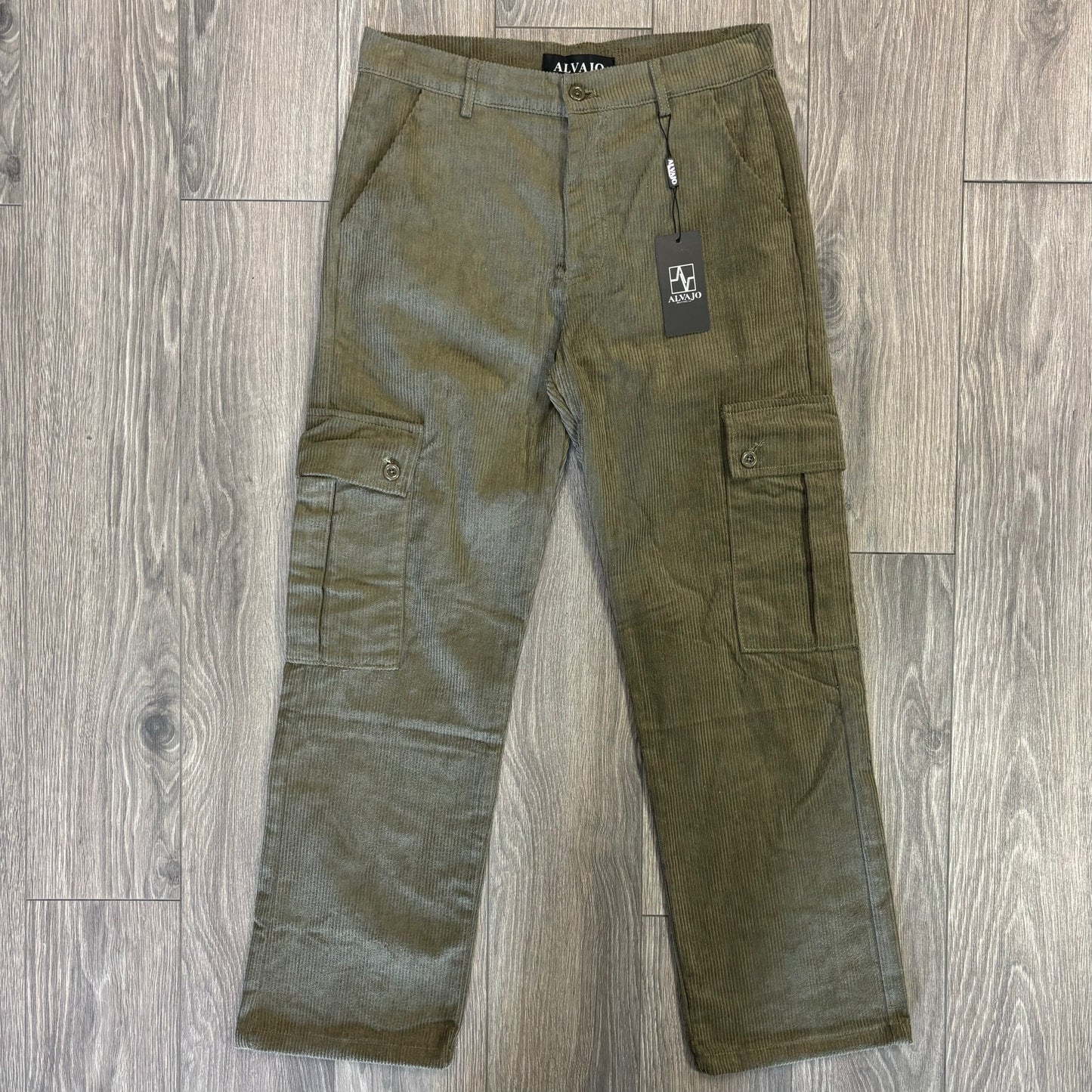 Olive Corduroy Baggy Cargos