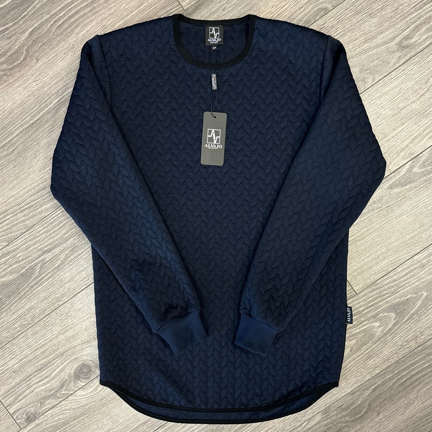 Navy Blue Braid Crew