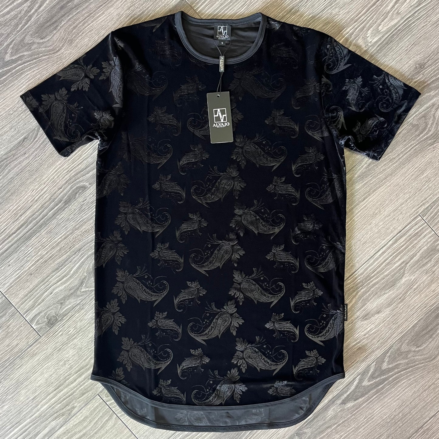 Black Velvet Paisley Tee