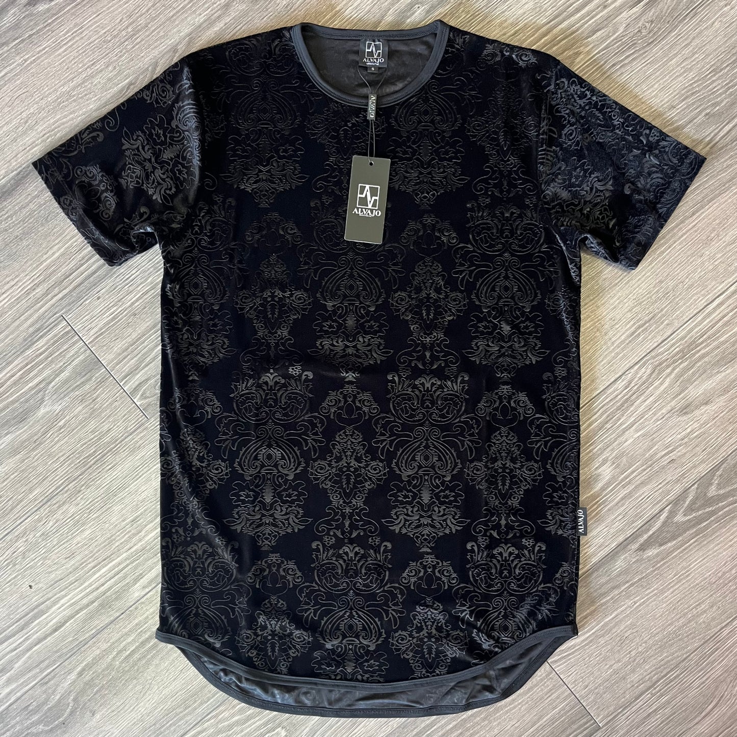 Black Velvet Damask Tee