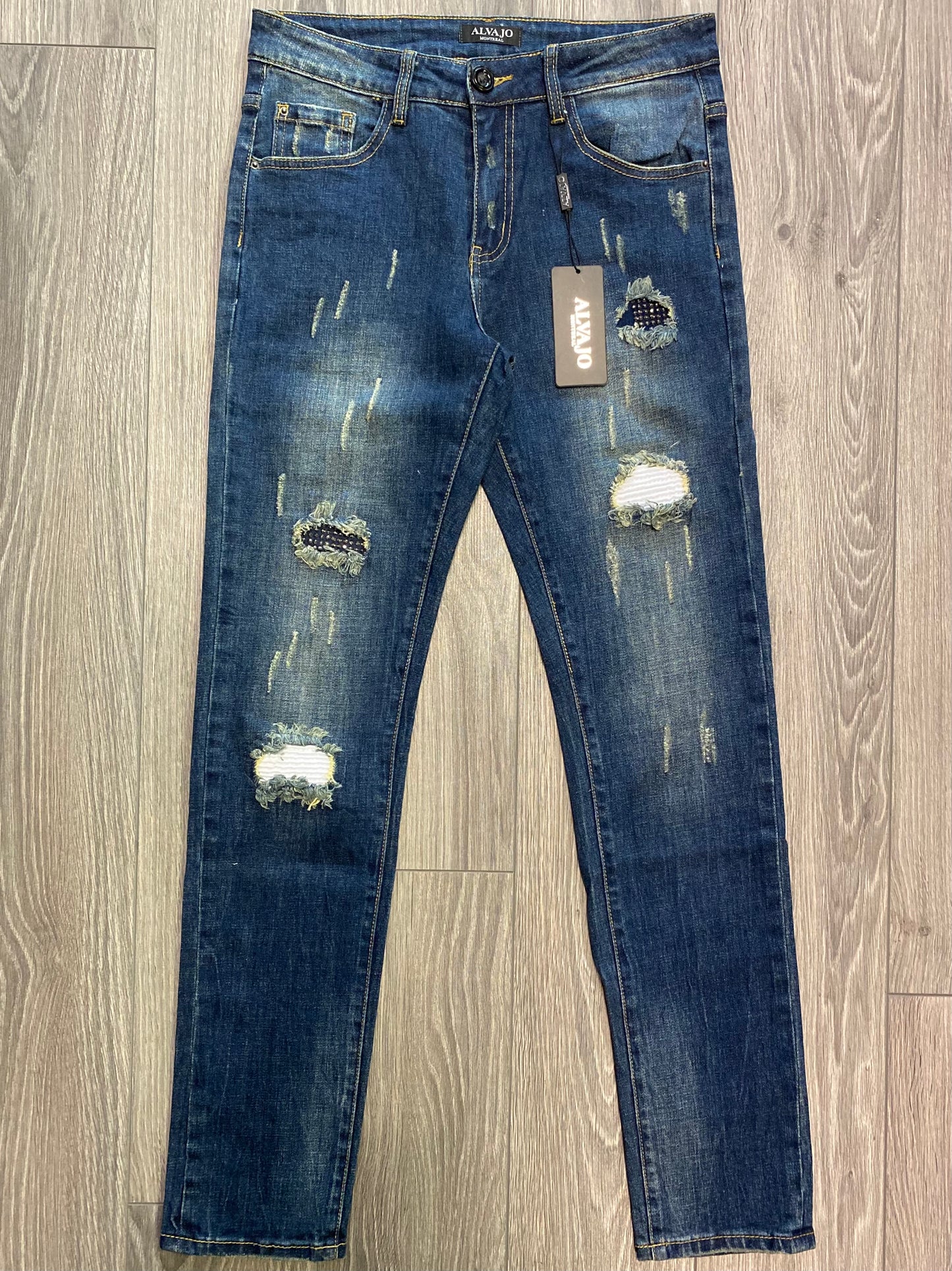 Distressed Midnight Blue Denim
