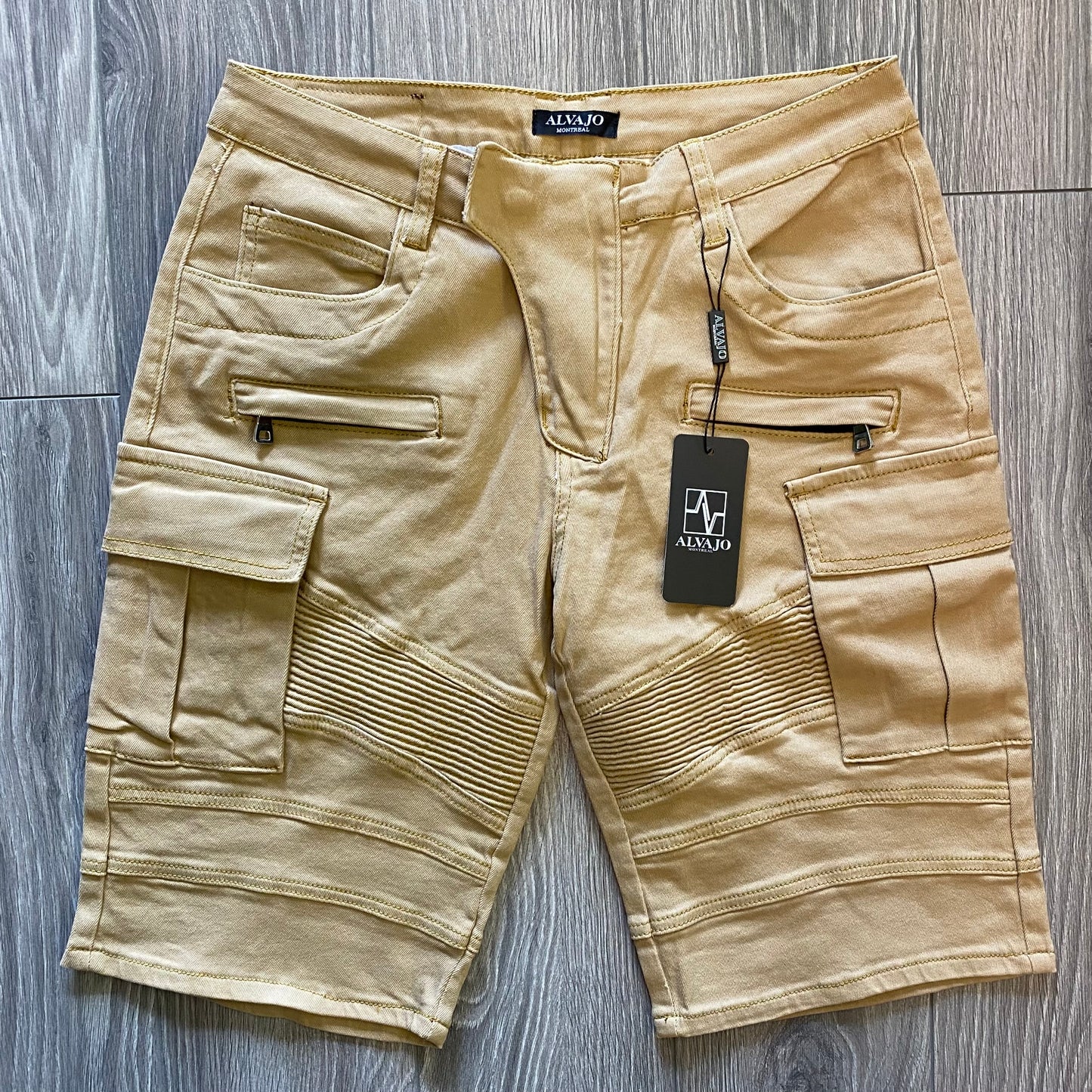 Beige Biker Shorts