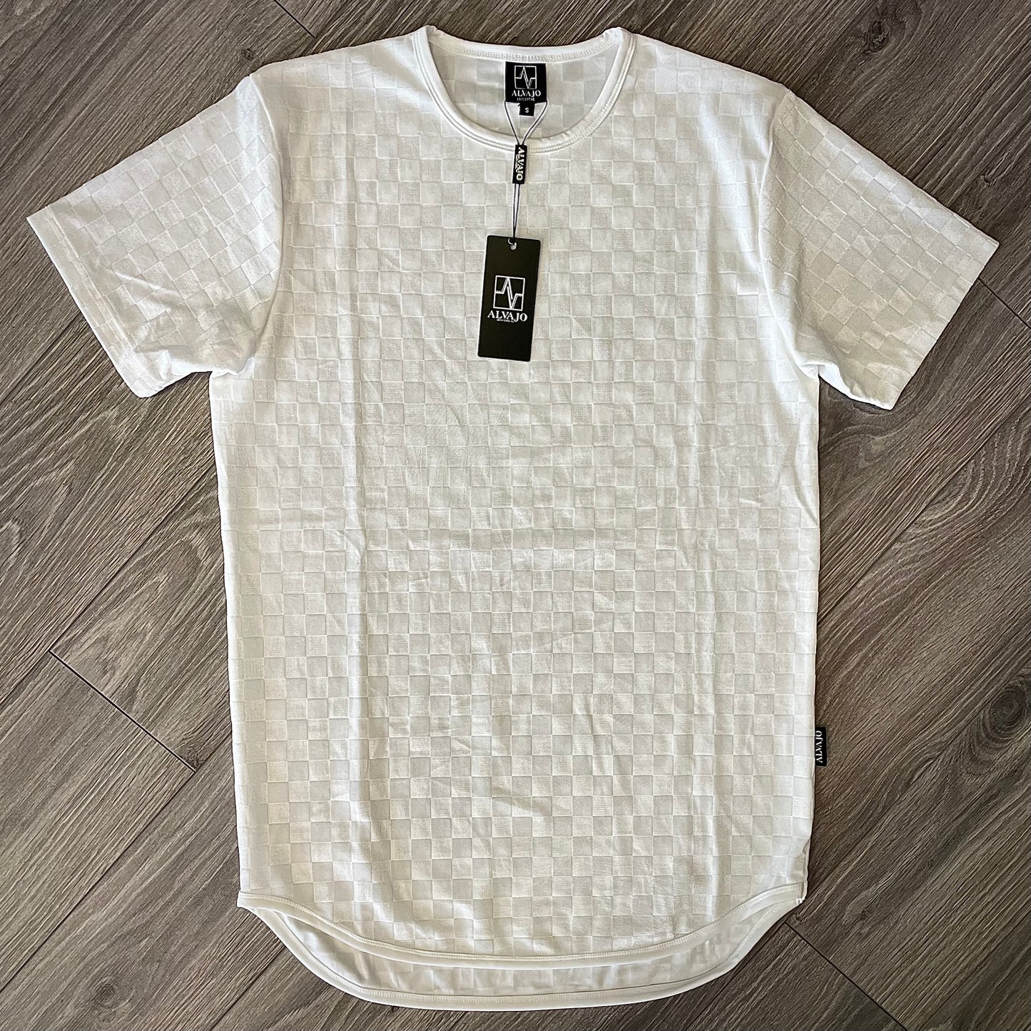 White Velvet Checkmate Tee
