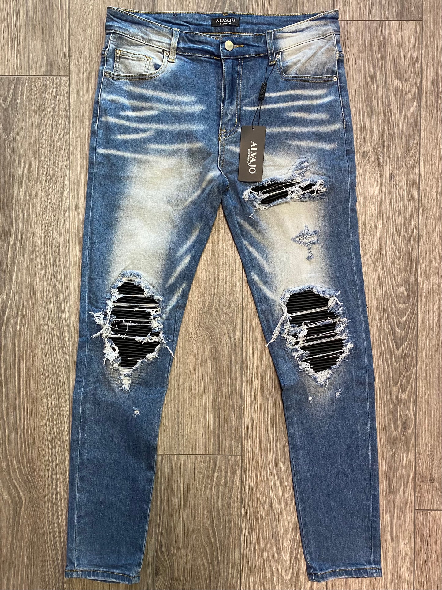 Distressed Sky Blue Denim