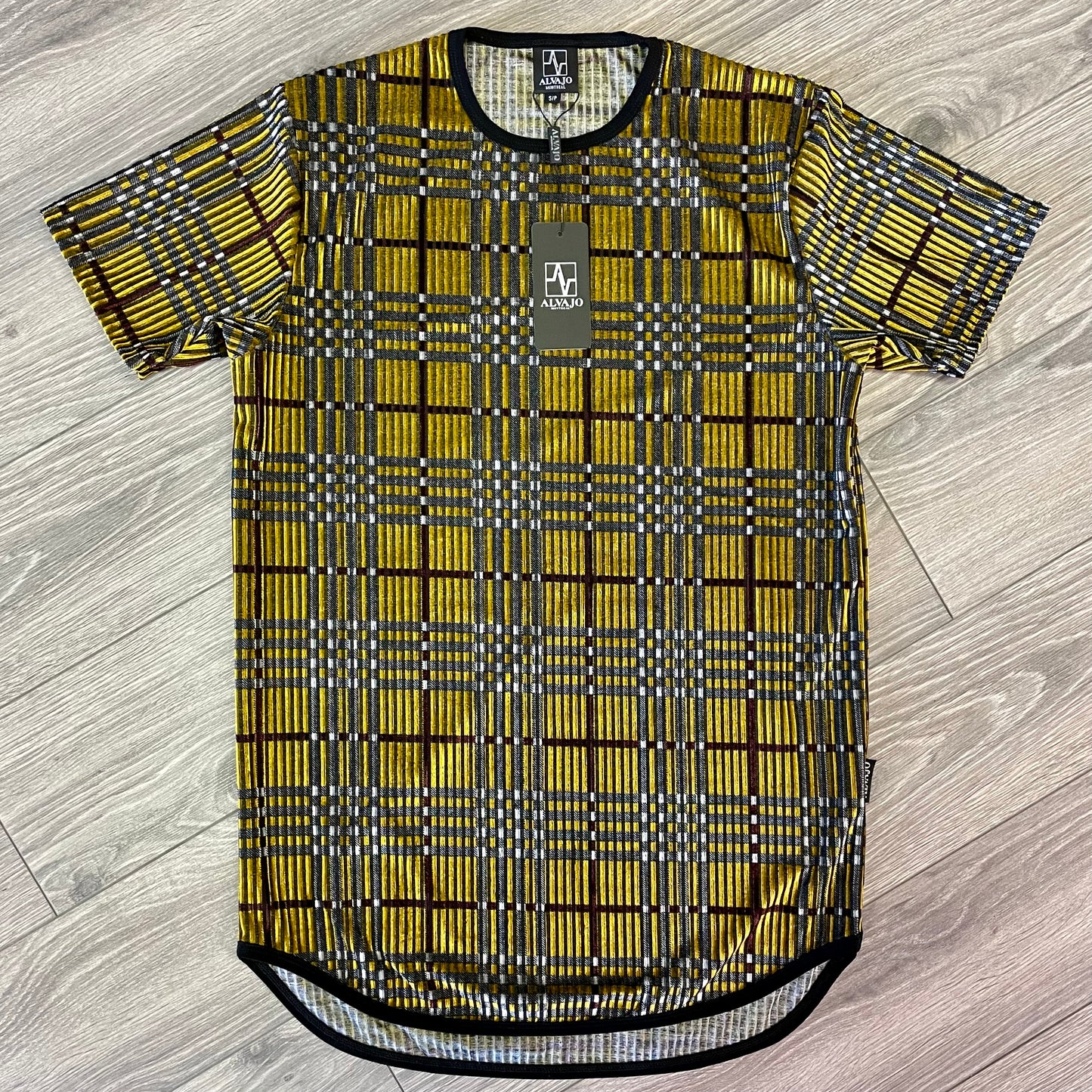 Velvet Golden Plaid Tee