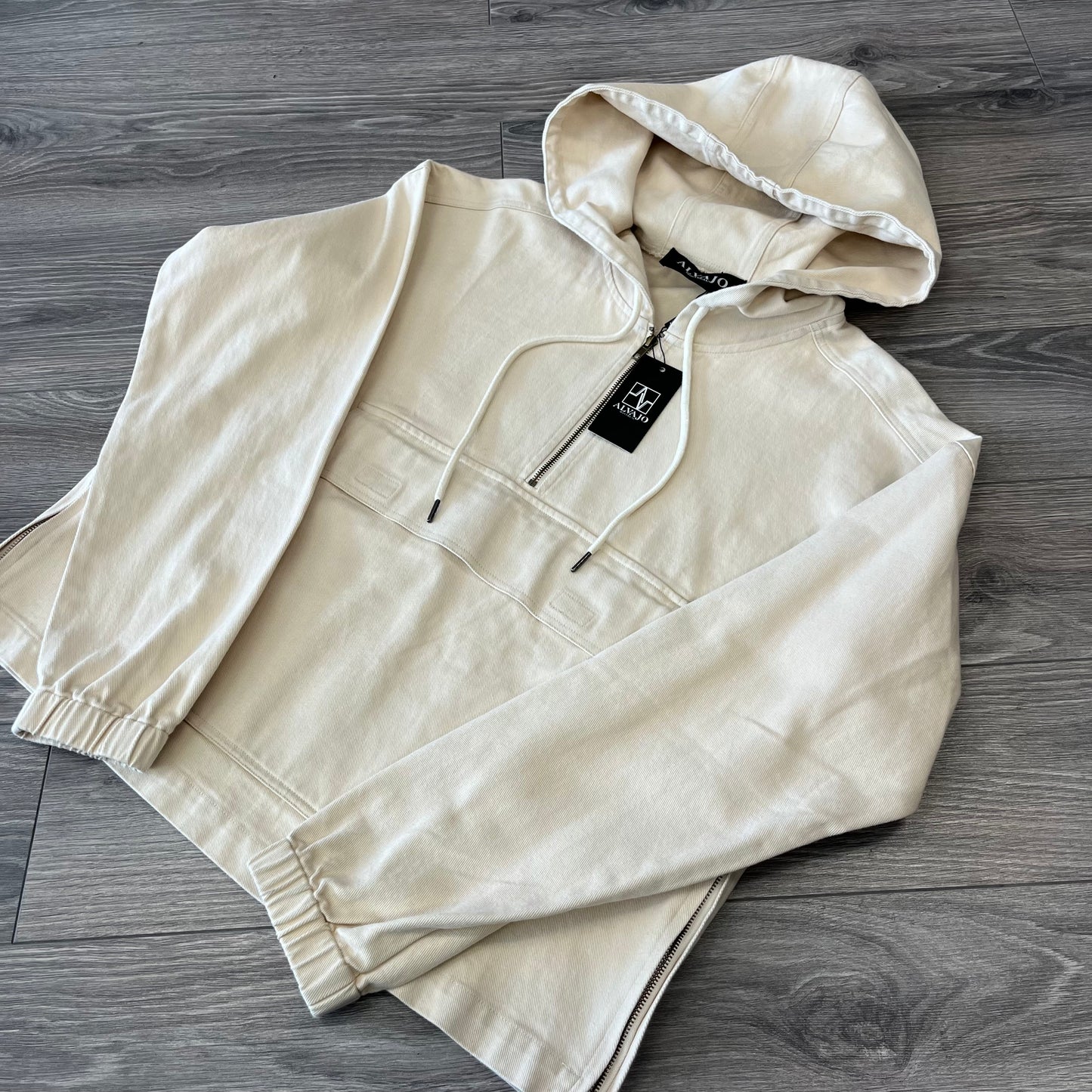 Ivory Twill Hoodie