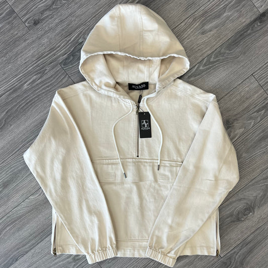 Ivory Twill Hoodie