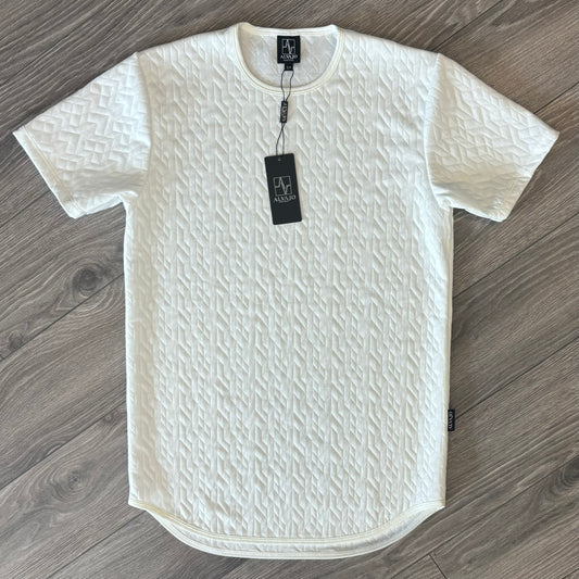Geometric Ivory Quilt Tee