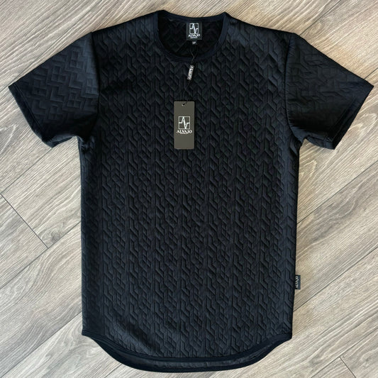 Geometric Black Quilt Tee