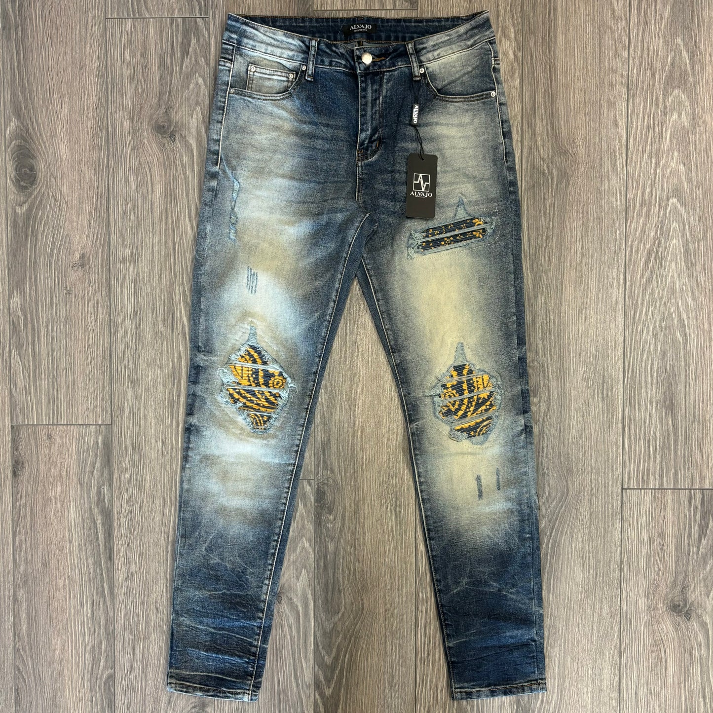 Distressed Paisley Denim