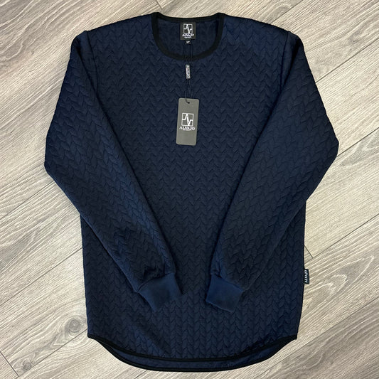 Navy Blue Braid Crew