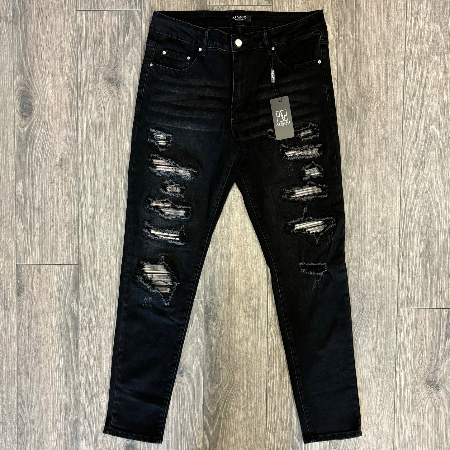 Distressed Vintage Black Denim